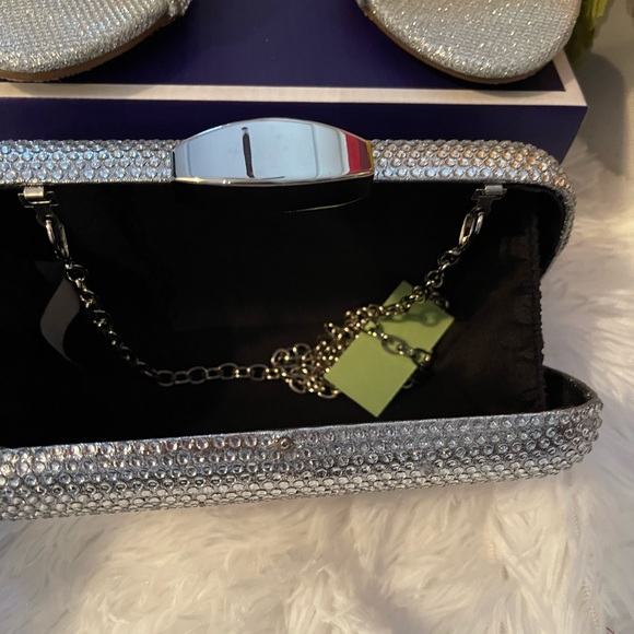 Rhinestone Silver Sexy Sandals Size 8 by Top Moda with handbag set - Picture 11 of 11